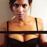 Halle Berry cleavage workout photo